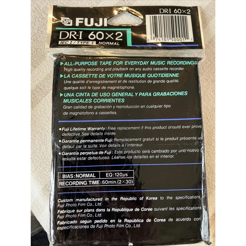 FUJI Normal Bias DR-I 60‎ Audio Cassette 2-Pack Extraslim Case New Sealed